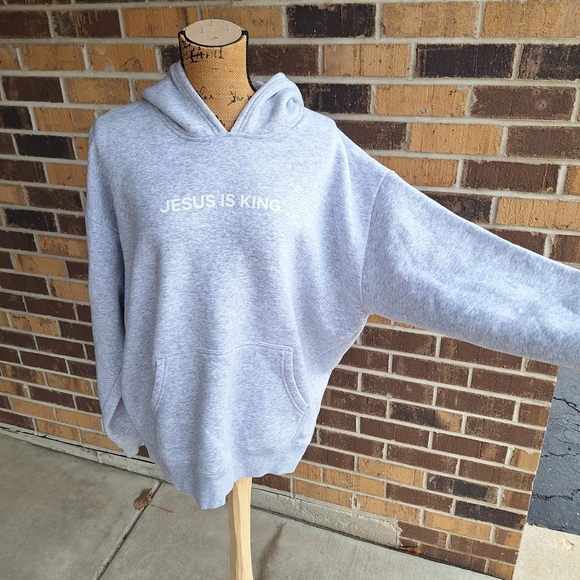 SOLD "Jesus Is King" Gray Hoodie - Picture 3 of 9